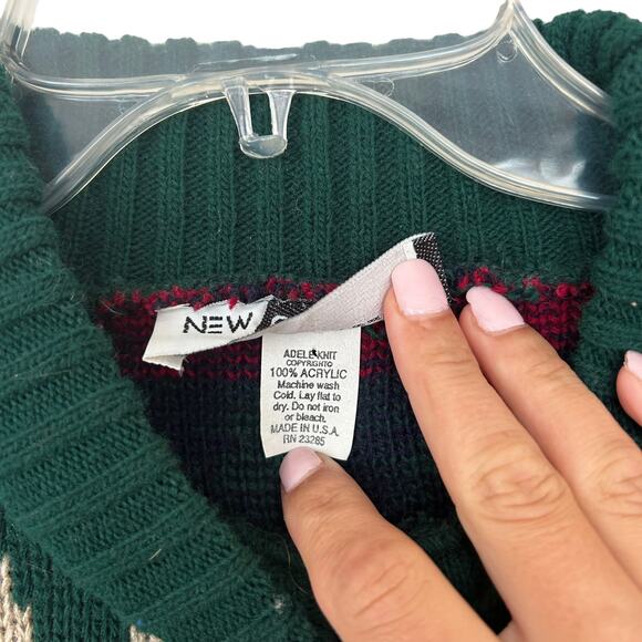 Vintage New Concepts Chevron Grandpa Sweater Sz L - Picture 3 of 5